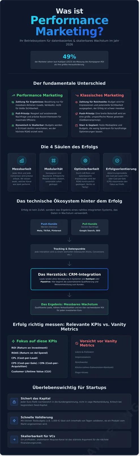 What is performance marketing infographic - visual guide